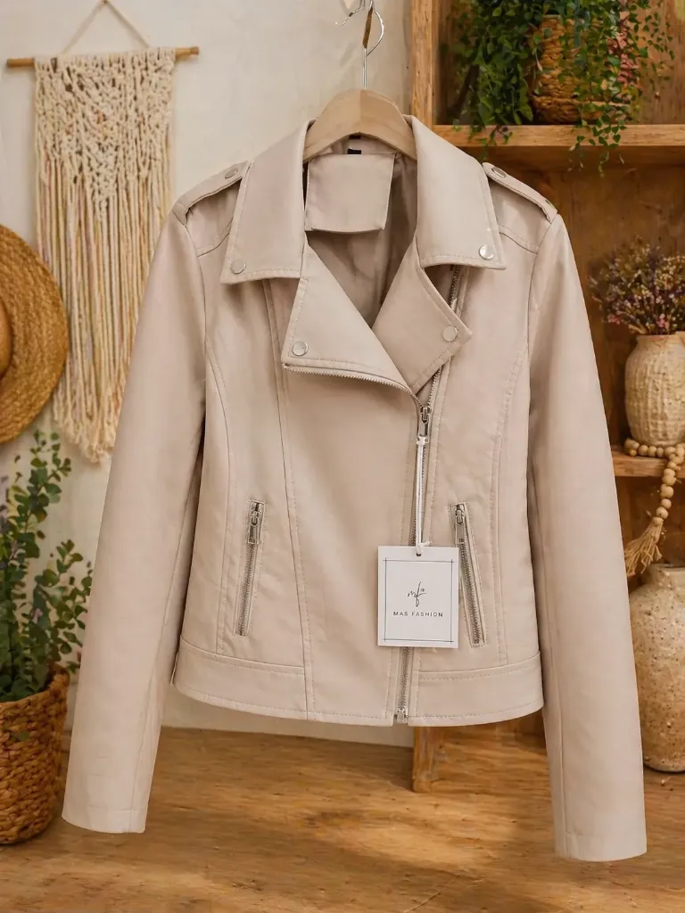 CHAQUETA BIKER EFECTO PIEL