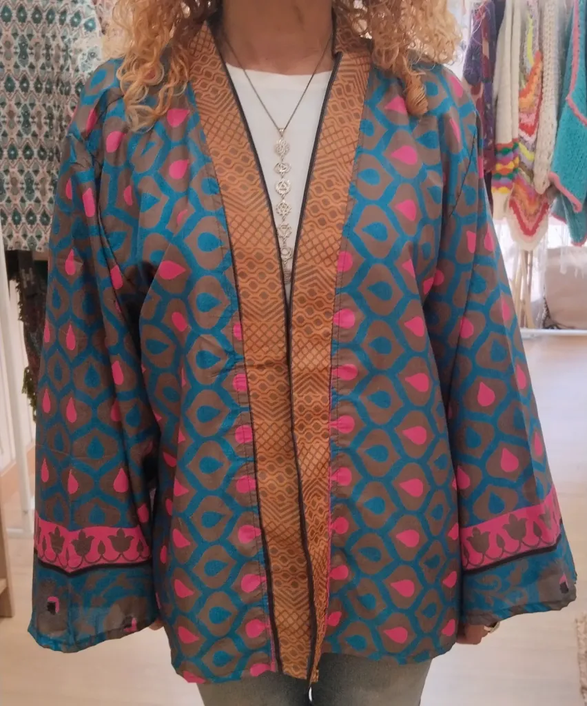 KIMONO SAREE CORTO (AZUL)