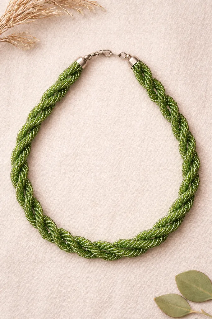 COLLAR DE CUENTAS TRENZADO