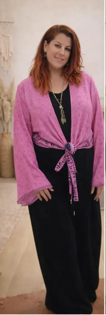LOOP SAREE COFECCIONADO CON TELAS SEDOSAS (LOOP ROSA)