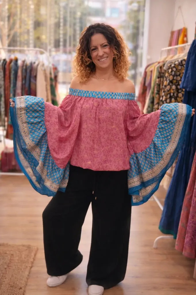 BLUSA MADDHI BELL SAREE (CAMISA BELL ROSA)