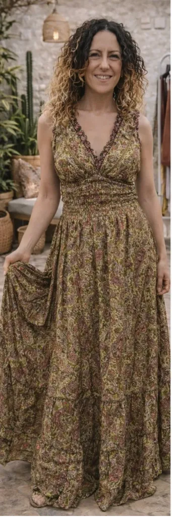 VESTIDO SAVE LARGO SAREE (SAVE VERDE)