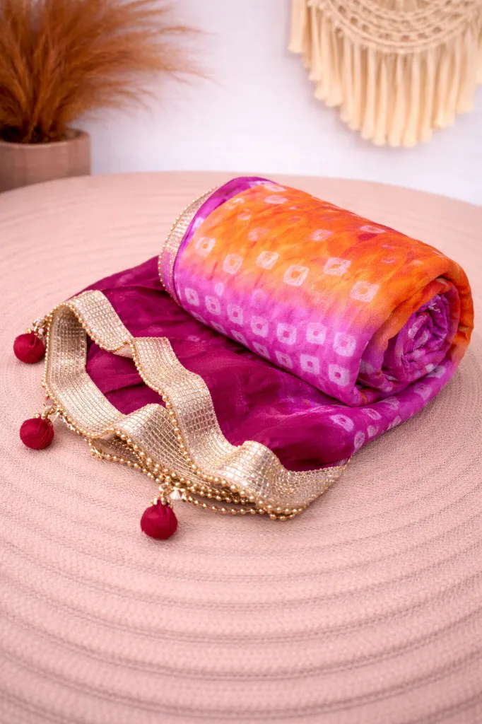 MULTIPOSICION DUPATTA BANDANI GOLD