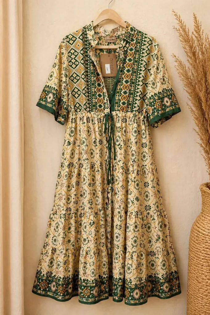 VESTIDO CAMISERO FRIL LARGO SAREE